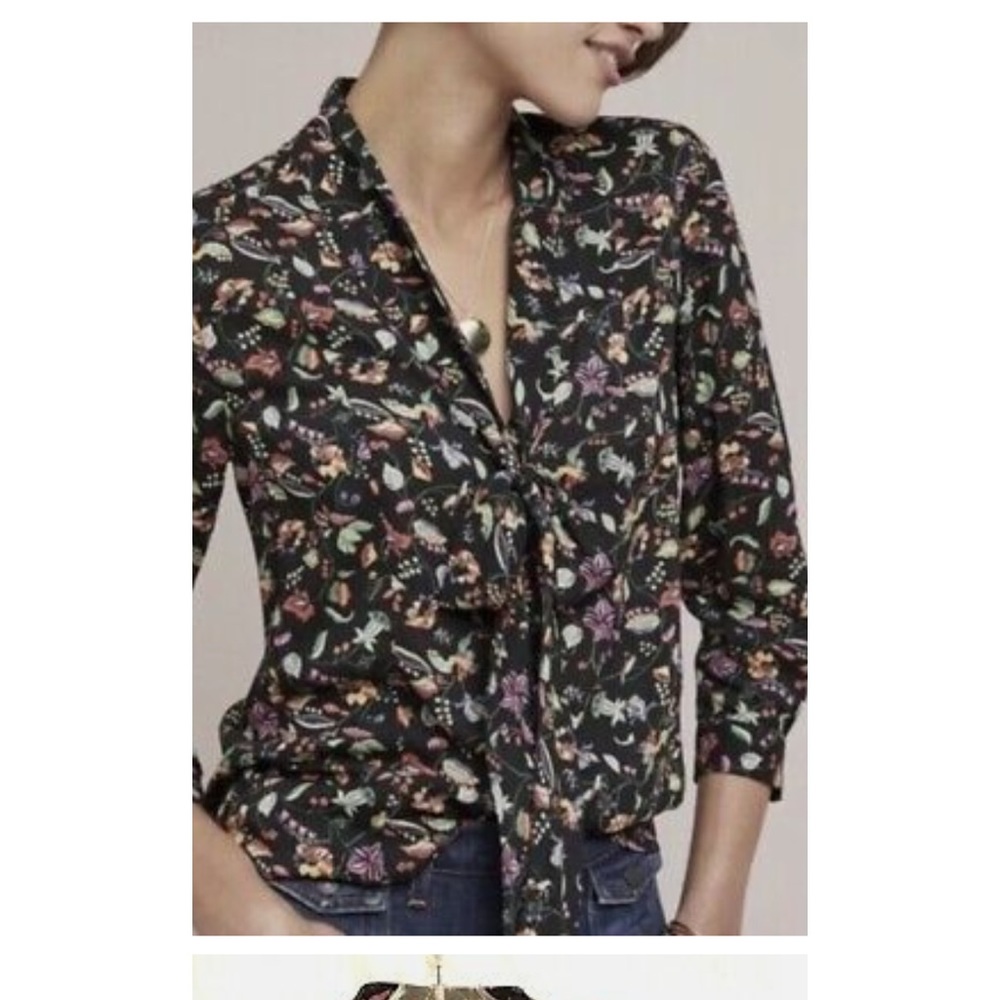 Anthropologie 21 of 52 conversations tie front blouse. NWOT. Retail 98